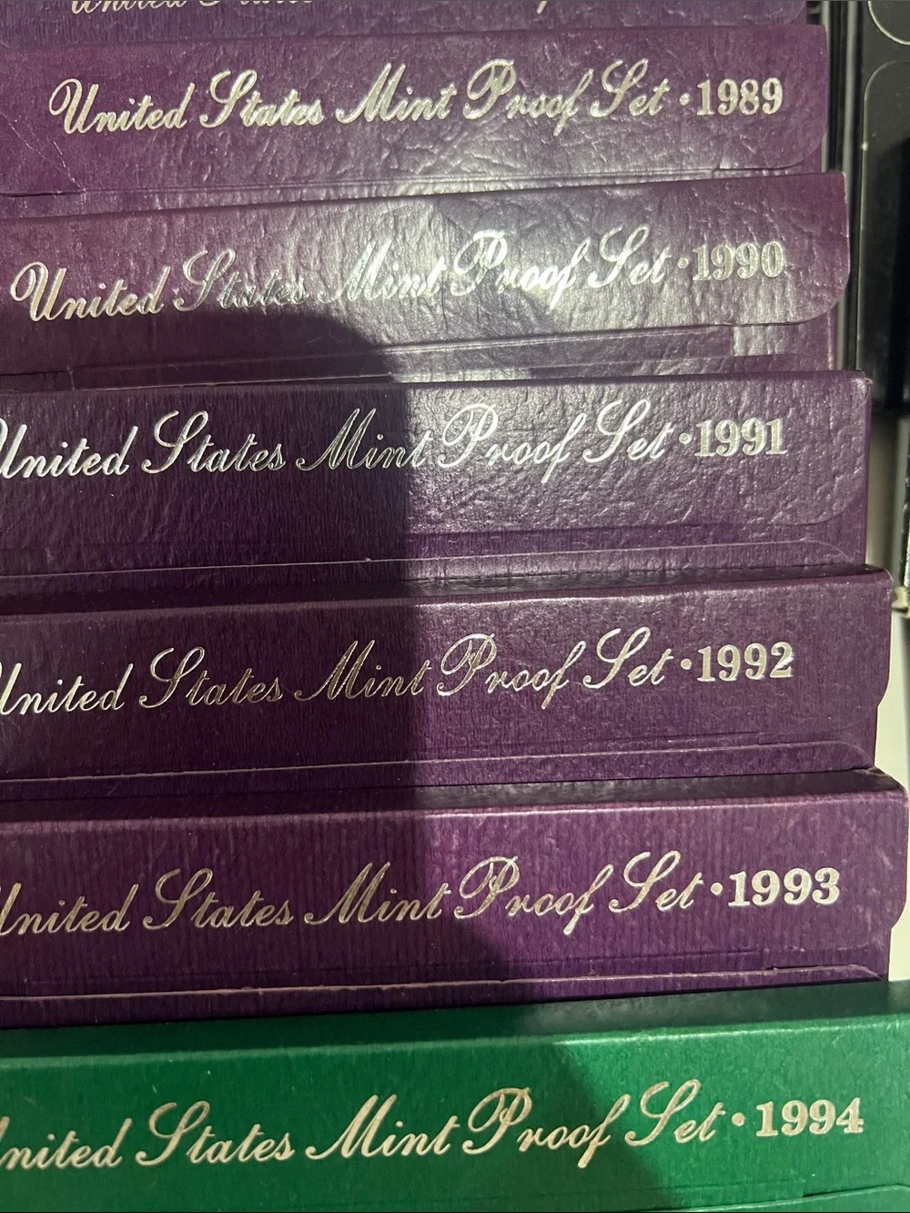 1983 to 1995 Mint Proof Set - lot of 13